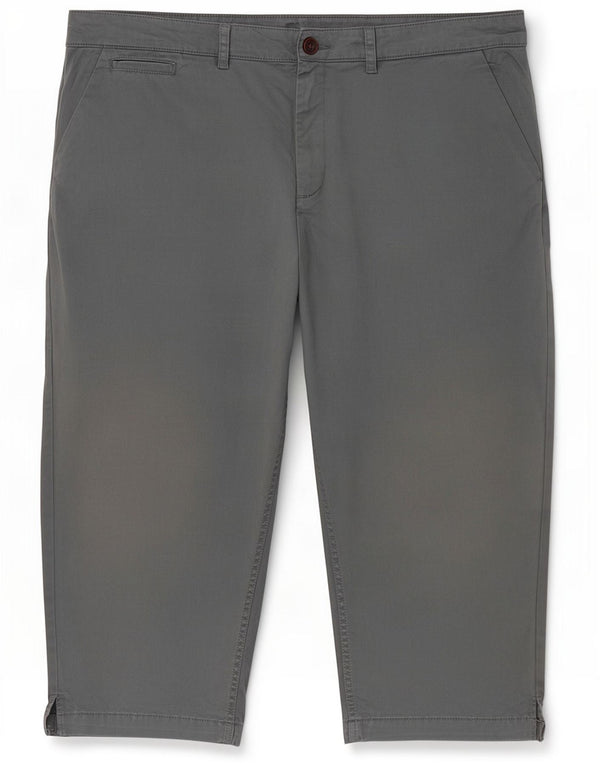 Fat Face Womens Farnham Cropped Trousers UK 22 3XL W45 L20 Grey Cotton
