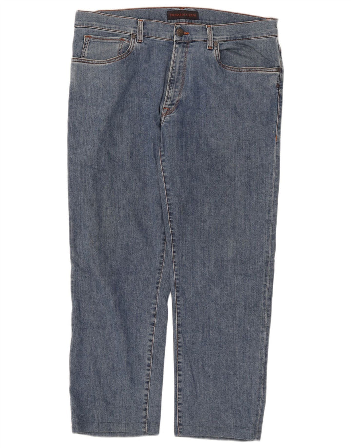 TRUSSARDI Mens Cropped Straight Jeans W38 L27 Blue Cotton