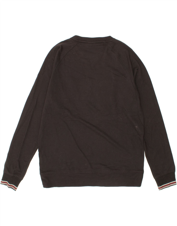 FILA Mens Graphic Sweatshirt Jumper Medium Black Cotton Vintage Fila and Second-Hand Fila from Messina Hembry 