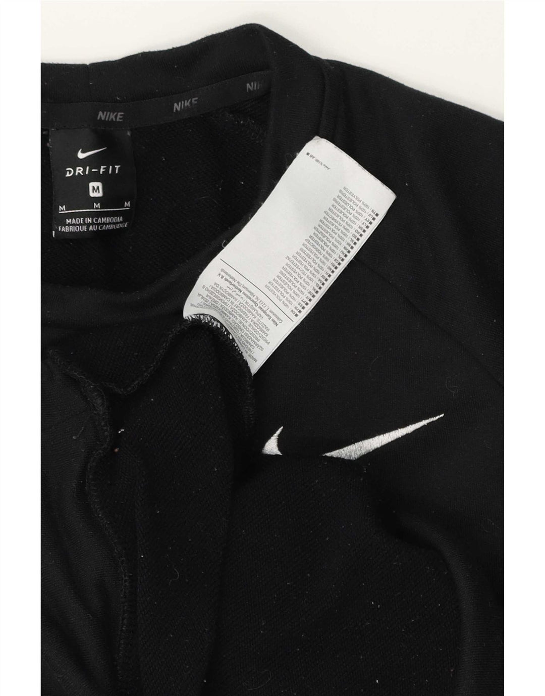Nike Mens Dri Fit Sweatshirt Jumper Medium Black Polyester