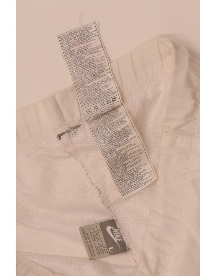 Nike Womens Sport Shorts UK 14/16 Large  White Polyester