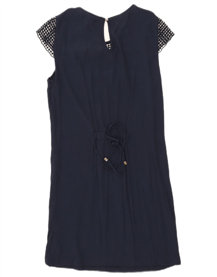 Zara Womens Shift Dress UK 12 Medium Navy Blue Polyester