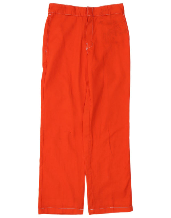 DICKIES Mens Straight Chino Trousers W30 L32 Orange Cotton