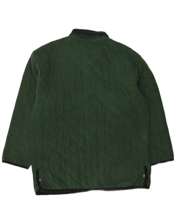 Vintage Mens Quilted Jacket UK 44 2XL Green Polyester