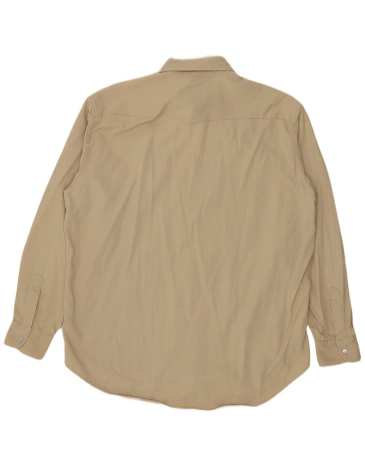 Carrera Mens Shirt Size 43/44 XL Beige Cotton