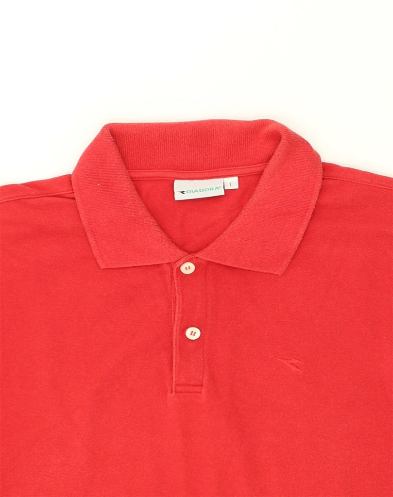 DIADORA Mens Polo Shirt Large Red Cotton | Vintage Diadora | Thrift | Second-Hand Diadora | Used Clothing | Messina Hembry 