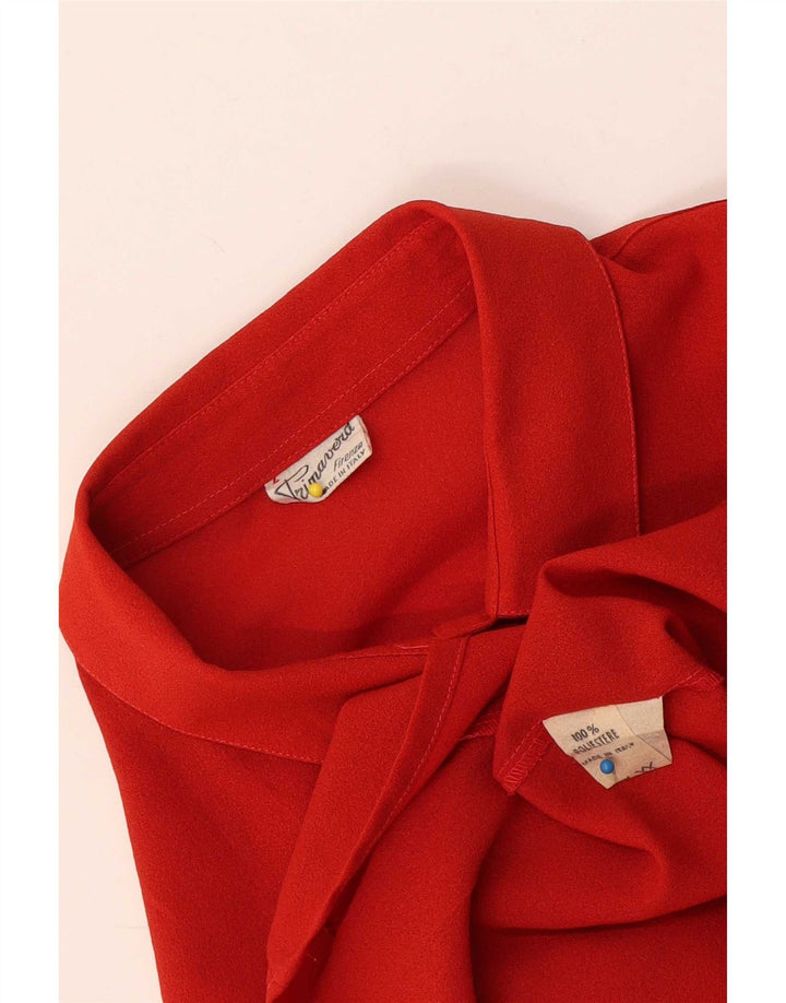 Primavera Firenze Womens Oversized Shirt Blouse US 4 Small Red Polyester