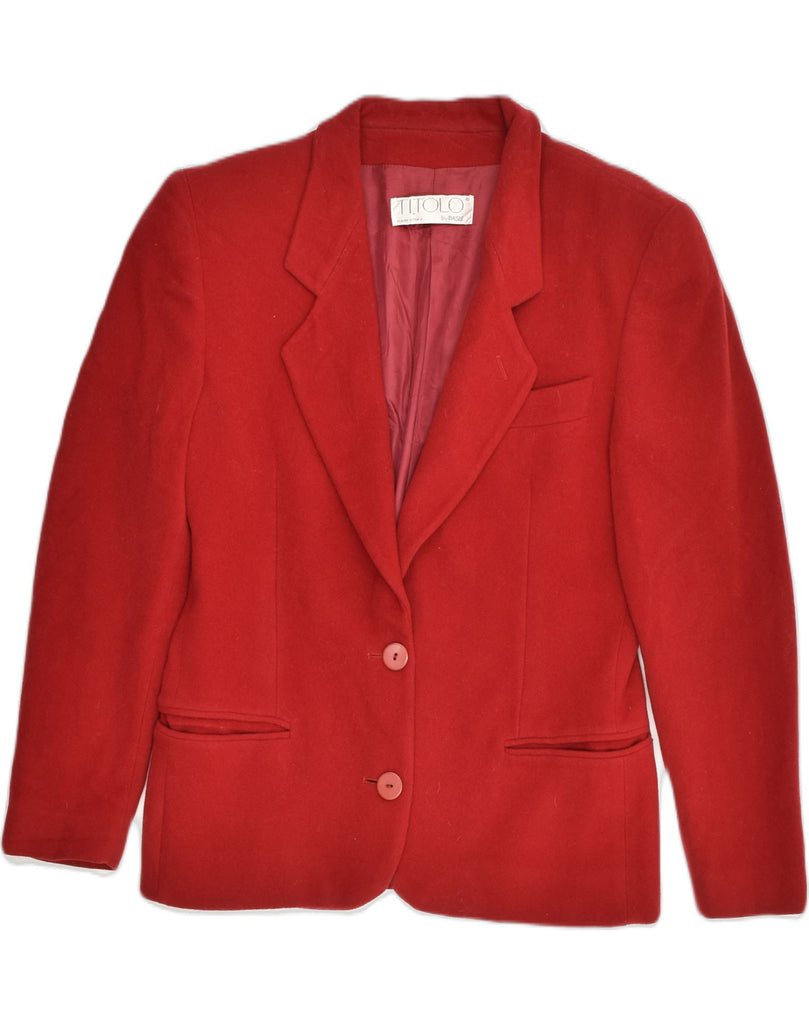 VINTAGE Womens 2 Button Blazer Jacket UK 38 Medium Red Wool | Vintage Vintage | Thrift | Second-Hand Vintage | Used Clothing | Messina Hembry 