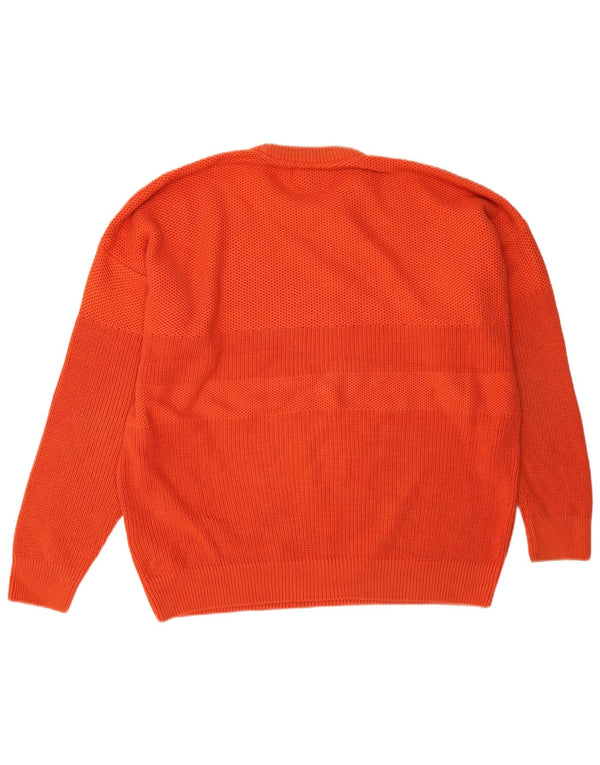 Zara Mens Loose Fit Crew Neck Jumper Sweater Large Red Cotton