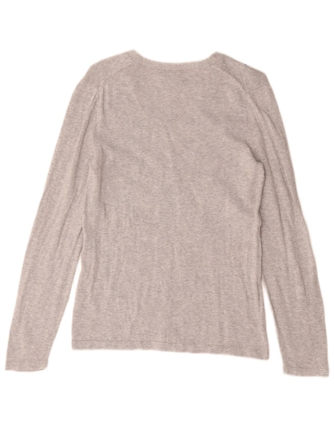 Tommy Hilfiger Womens Top Long Sleeve UK 12 Medium Grey Spotted Cotton