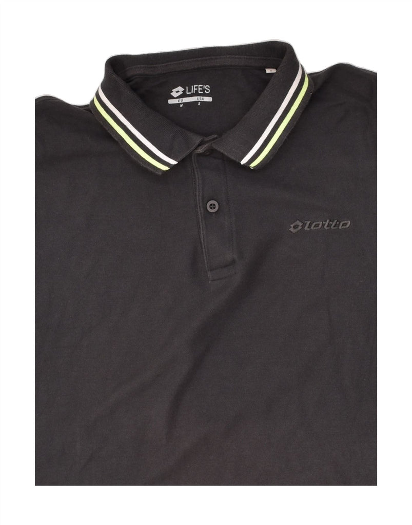 LOTTO Mens Polo Shirt Medium Black | Vintage Lotto | Thrift | Second-Hand Lotto | Used Clothing | Messina Hembry 