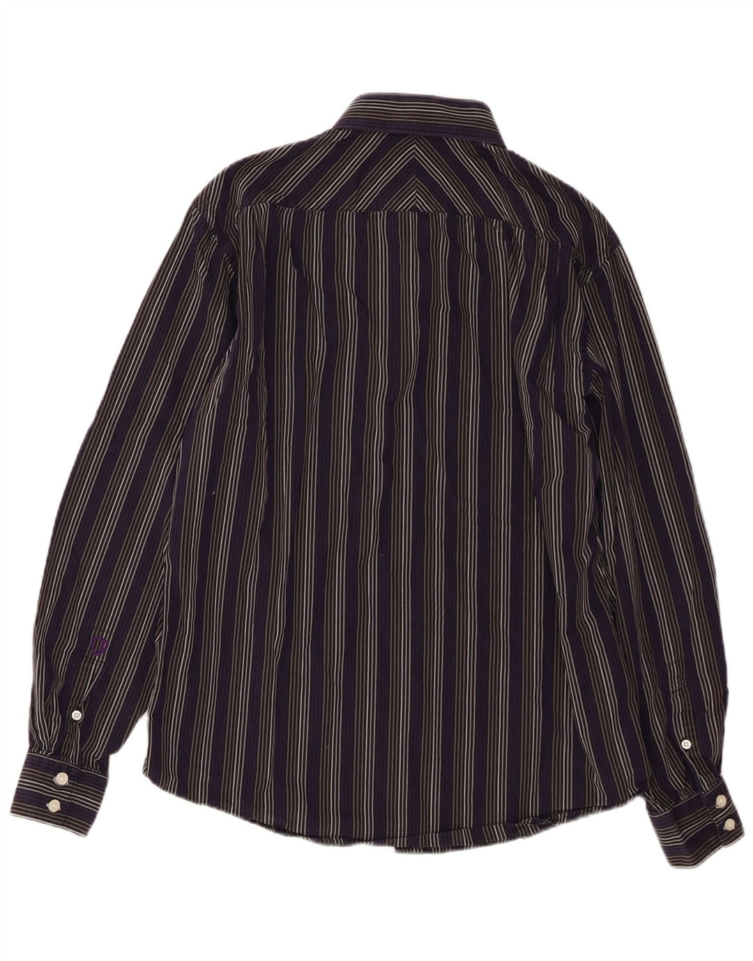BEN SHERMAN Mens Shirt Medium Purple Striped Cotton