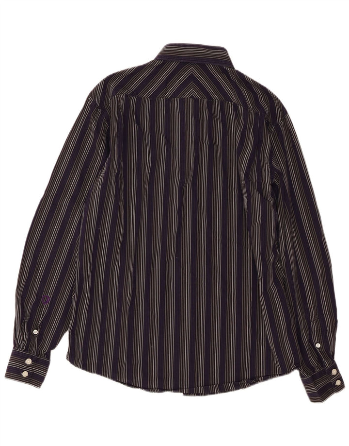 BEN SHERMAN Mens Shirt Medium Purple Striped Cotton