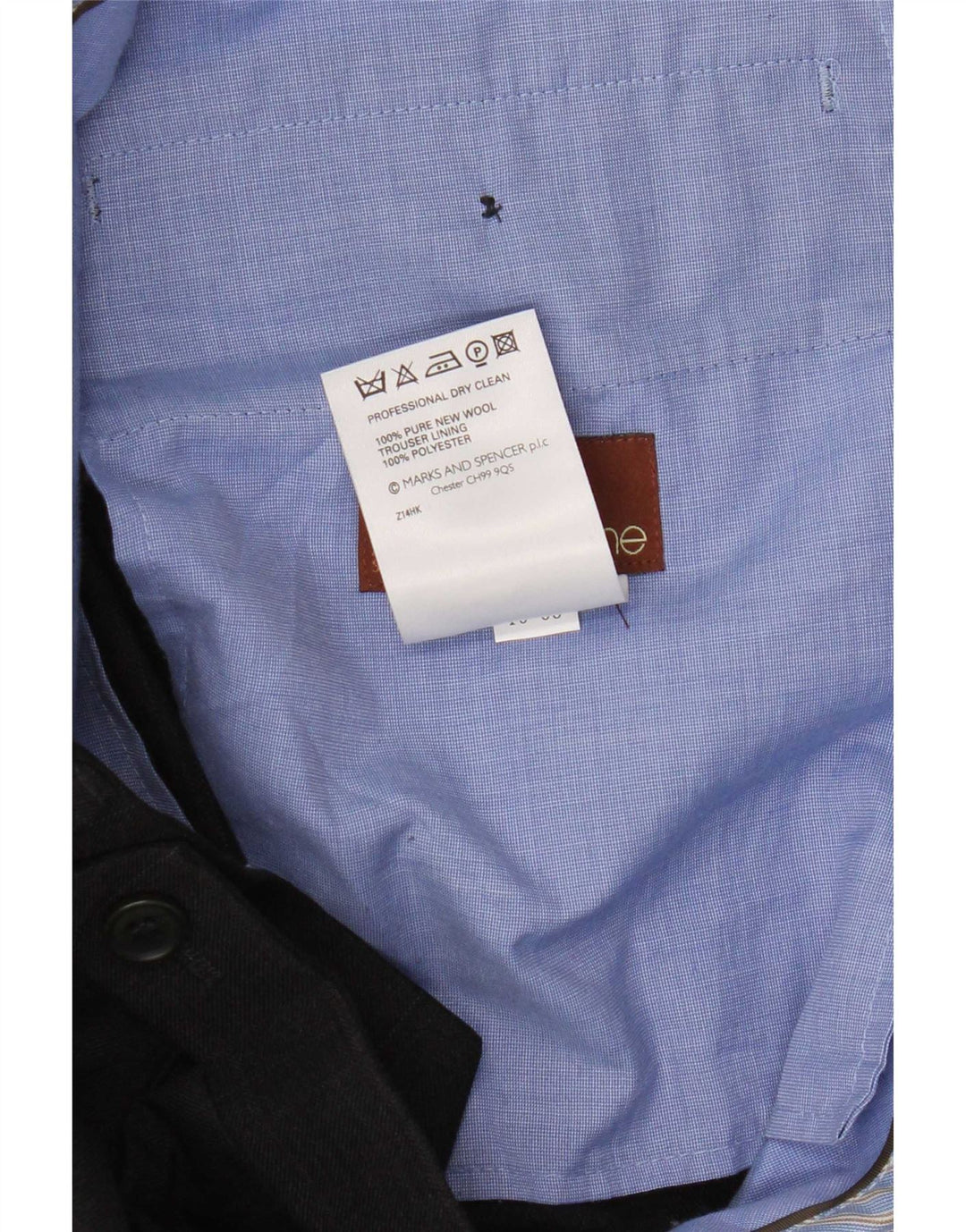 Marks & Spencer Mens Straight Suit Trousers W36 L31 Grey Check New Wool