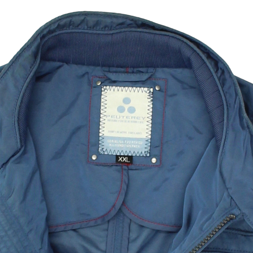 Peuterey Womens Blue Collared Nylon Jacket | Vintage High End Luxury Designer | Vintage Messina Hembry | Thrift | Second-Hand Messina Hembry | Used Clothing | Messina Hembry 
