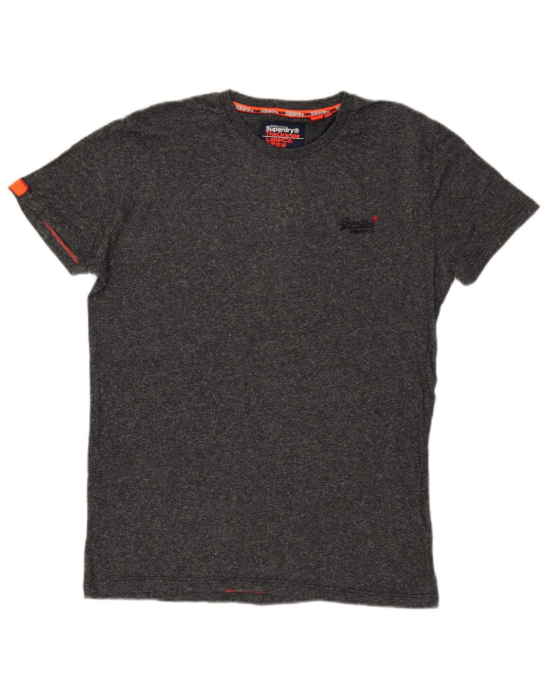 Superdry Mens T-Shirt Top Medium Grey Flecked Cotton