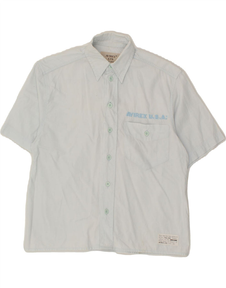 AVIREX Boys Graphic Short Sleeve Shirt 7-8 Years Blue Cotton Vintage Avirex and Second-Hand Avirex from Messina Hembry 