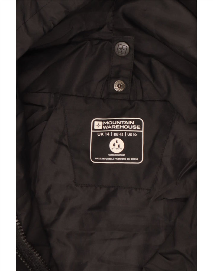 Mountain Warehouse Womens Hooded Rain Jacket UK 14 Large  Black Polyester