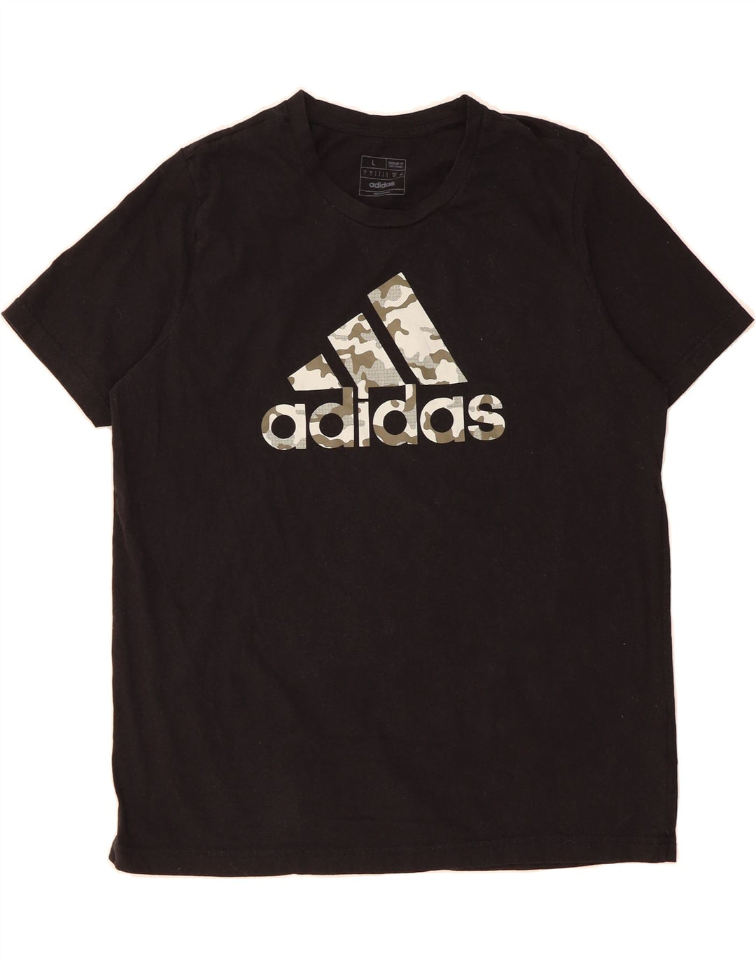 ADIDAS Mens Graphic T-Shirt Top Large Black Cotton Vintage Adidas and Second-Hand Adidas from Messina Hembry 