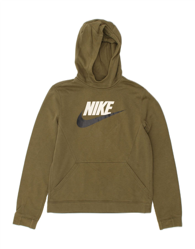 NIKE Boys Graphic Hoodie Jumper 13-14 Years XL  Khaki | Vintage Nike | Thrift | Second-Hand Nike | Used Clothing | Messina Hembry 