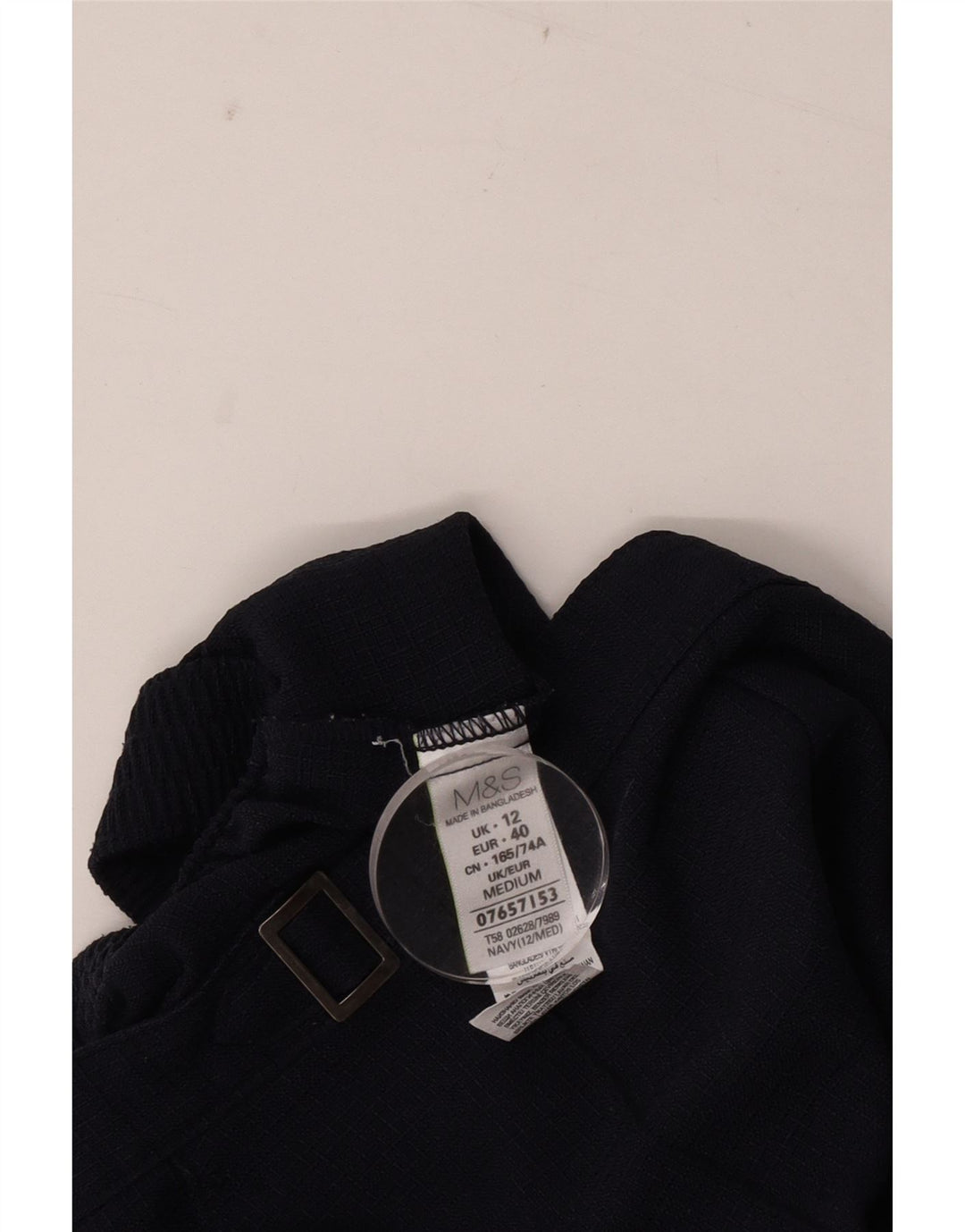 Marks & Spencer Womens Chino Trousers UK 12 Medium W28 L28 Navy Blue