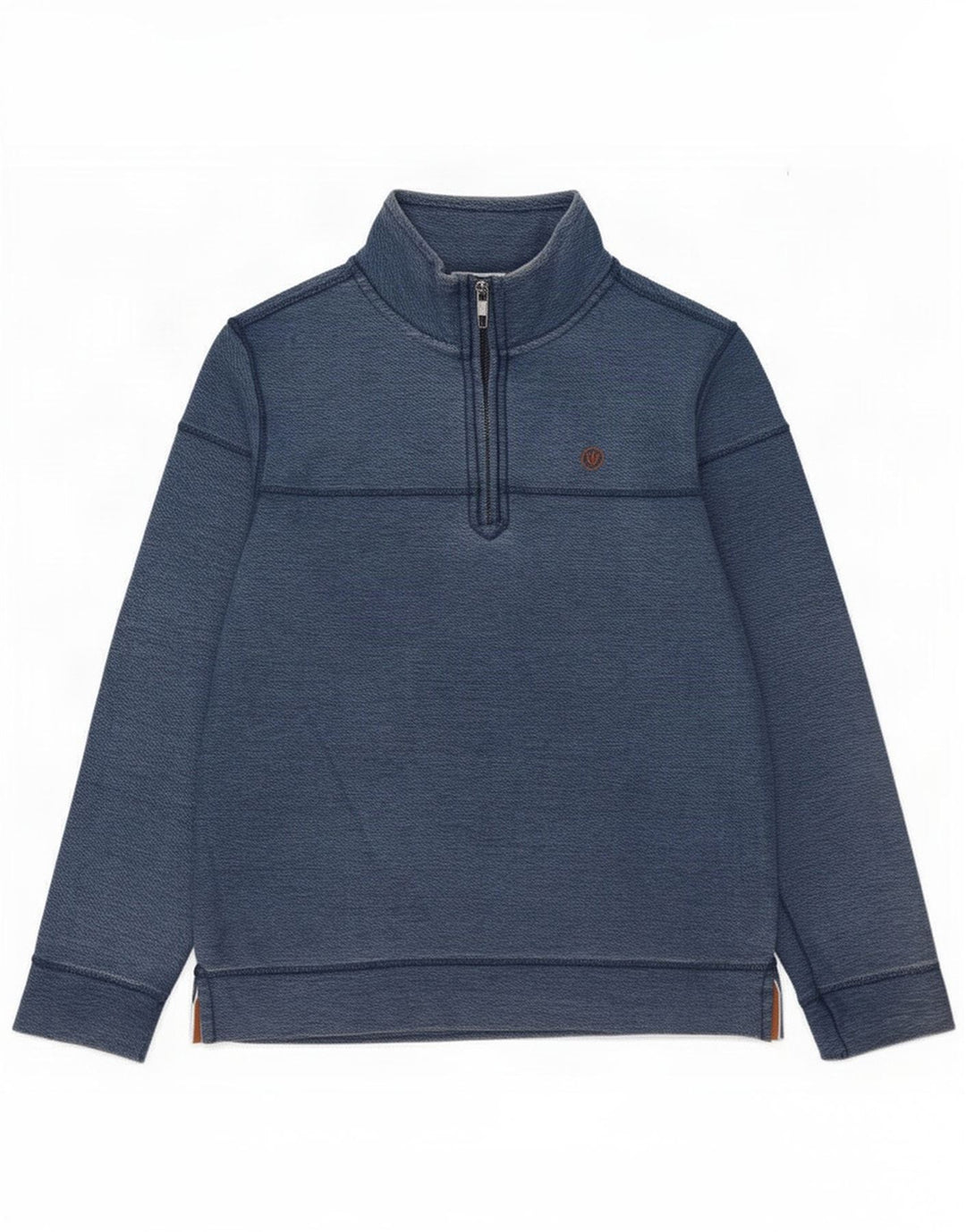 Fat Face Mens Zip Neck Sweatshirt Jumper Small Blue Cotton