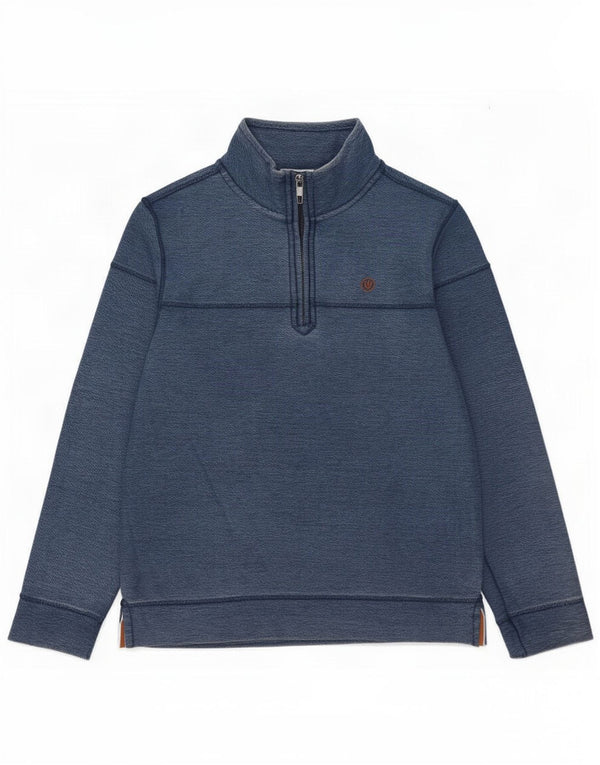 Fat Face Mens Zip Neck Sweatshirt Jumper Small Blue Cotton