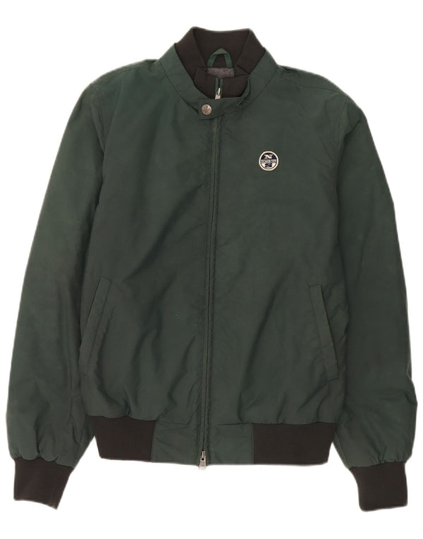 North Sails Mens Bomber Windbreaker Jacket UK 38 Medium Green Polyamide