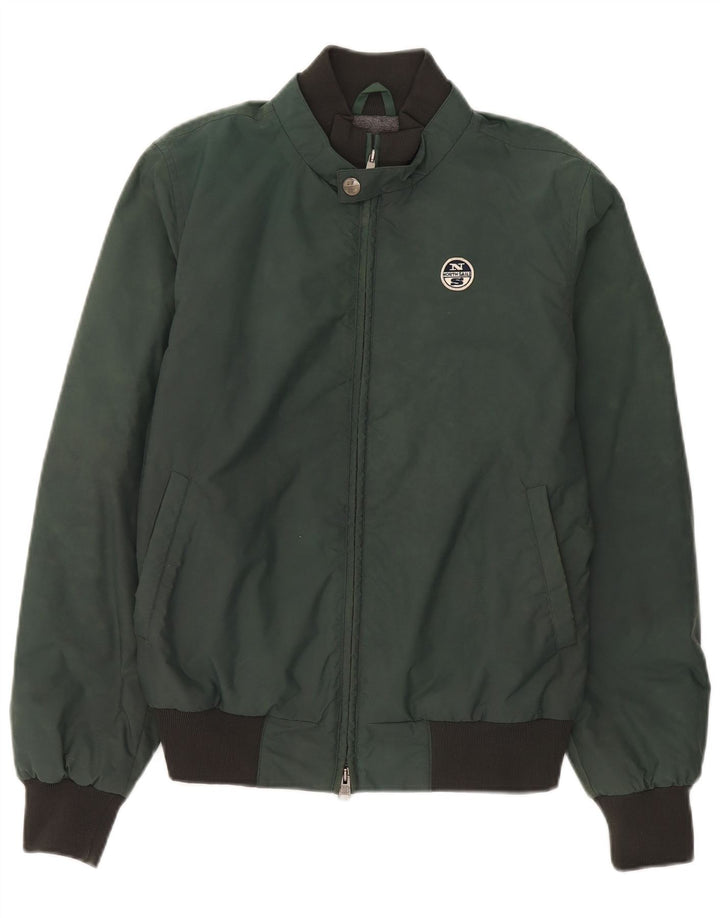 North Sails Mens Bomber Windbreaker Jacket UK 38 Medium Green Polyamide