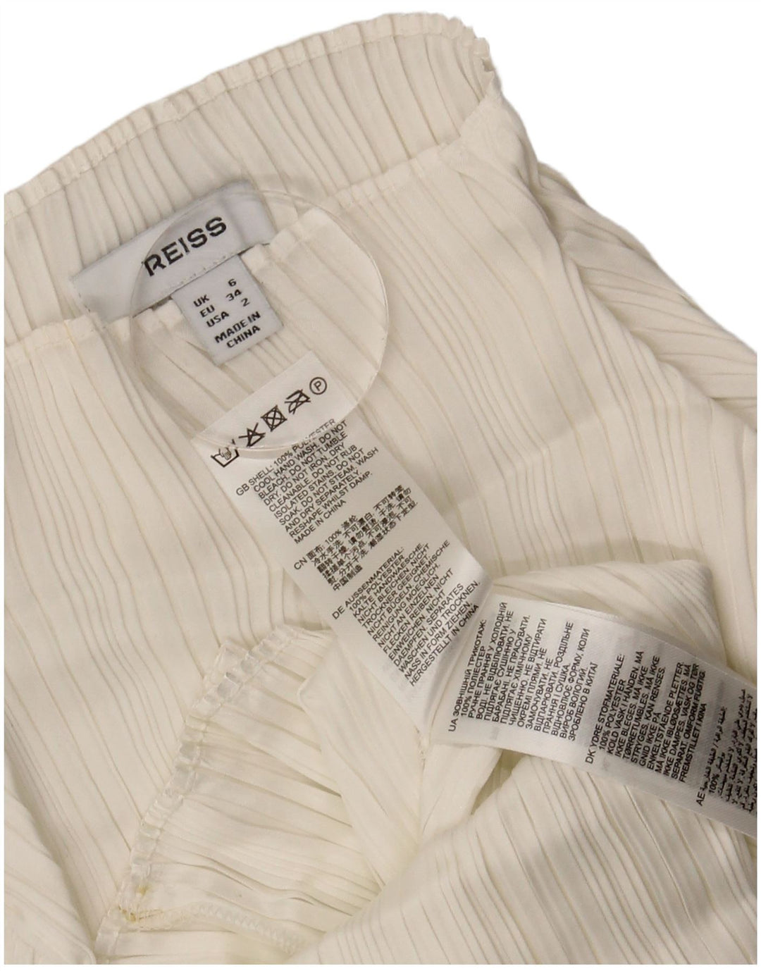 Reiss Womens Top Long Sleeve UK 6 XS  White Polyester