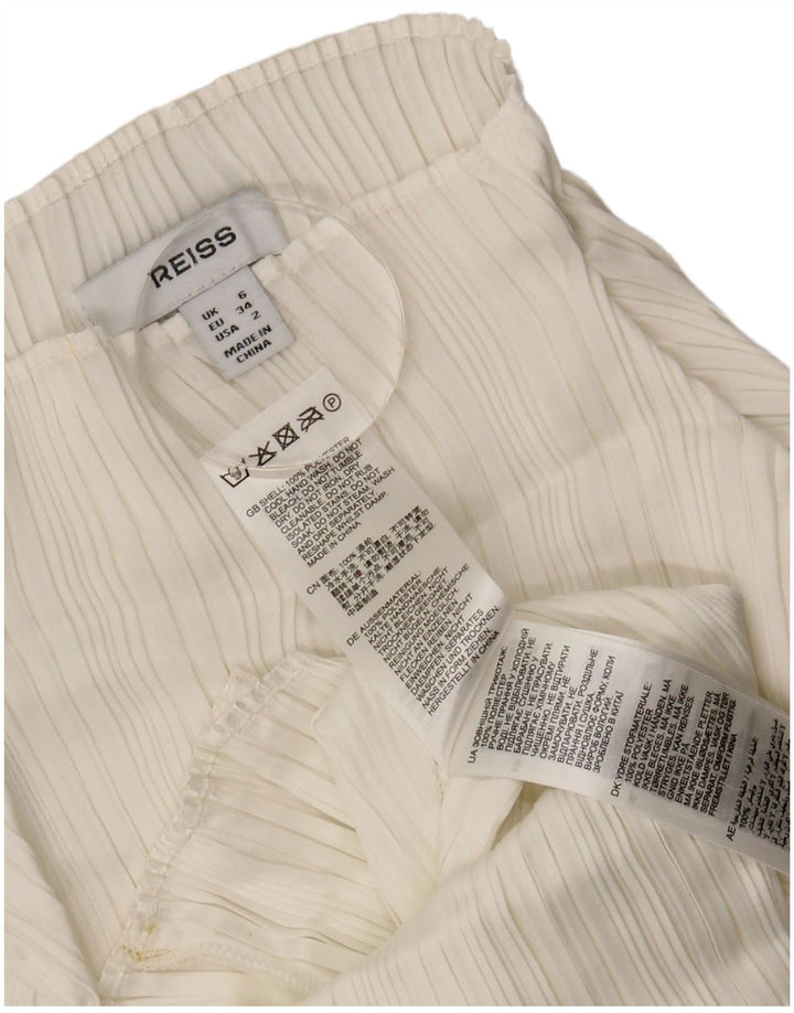 Reiss Womens Top Long Sleeve UK 6 XS  White Polyester