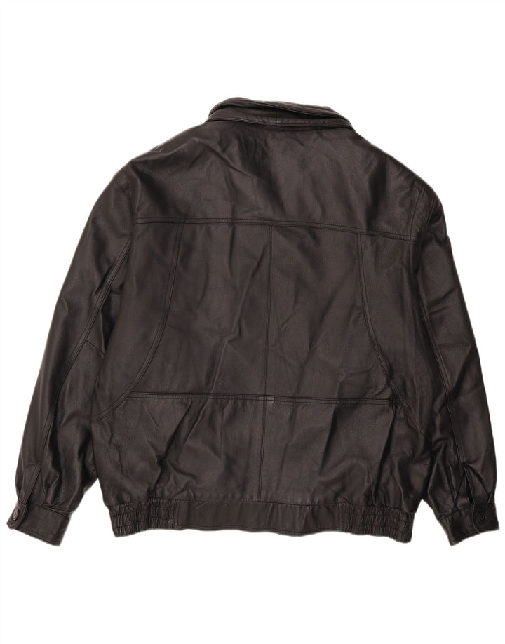 Canda Mens Leather Jacket UK 40 Large Black Leather