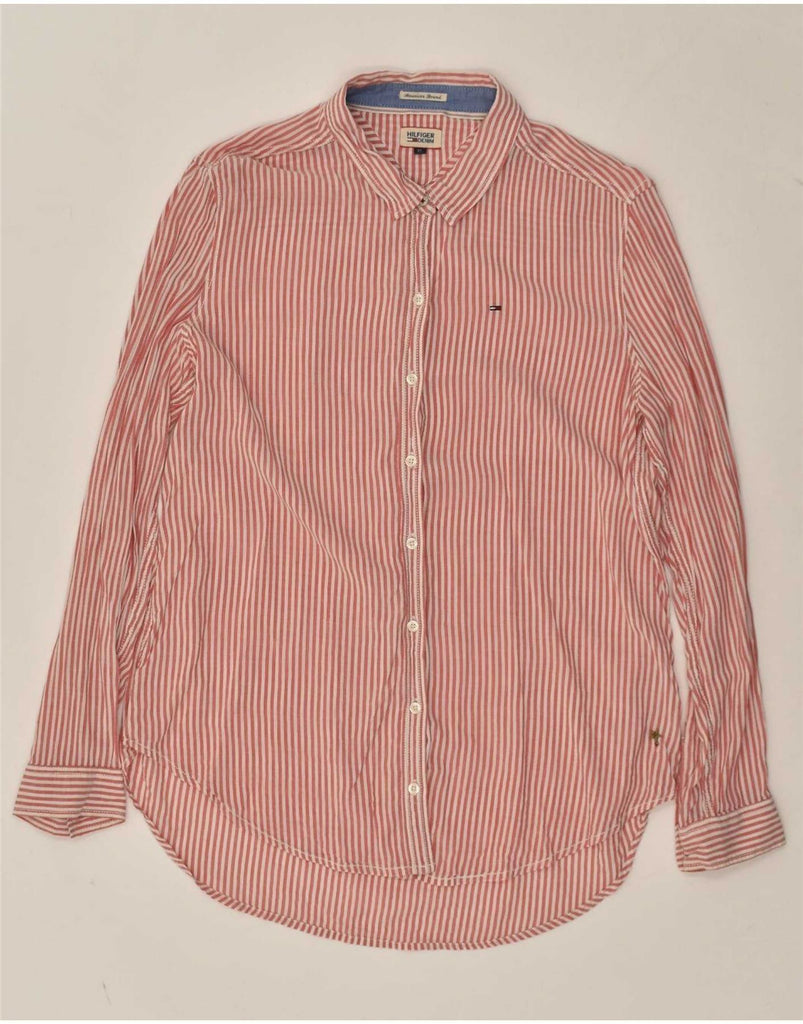 TOMMY HILFIGER Womens Shirt UK 18 XL Pink Pinstripe Vintage Tommy Hilfiger and Second-Hand Tommy Hilfiger from Messina Hembry 