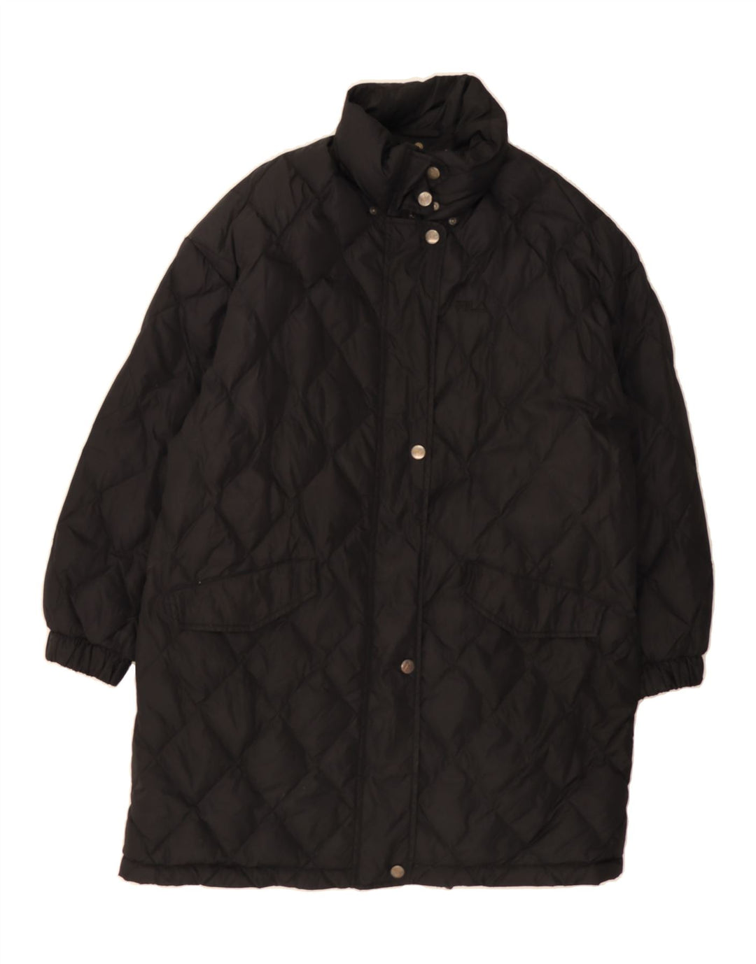 FILA Womens Quilted Padded Coat IT 44 Medium Black Vintage Fila and Second-Hand Fila from Messina Hembry 