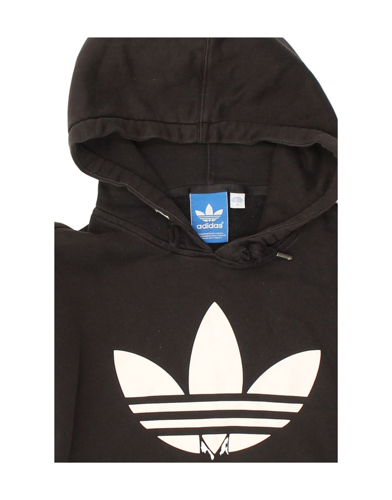 ADIDAS Mens Graphic Hoodie Jumper Small Black Cotton | Vintage Adidas | Thrift | Second-Hand Adidas | Used Clothing | Messina Hembry 