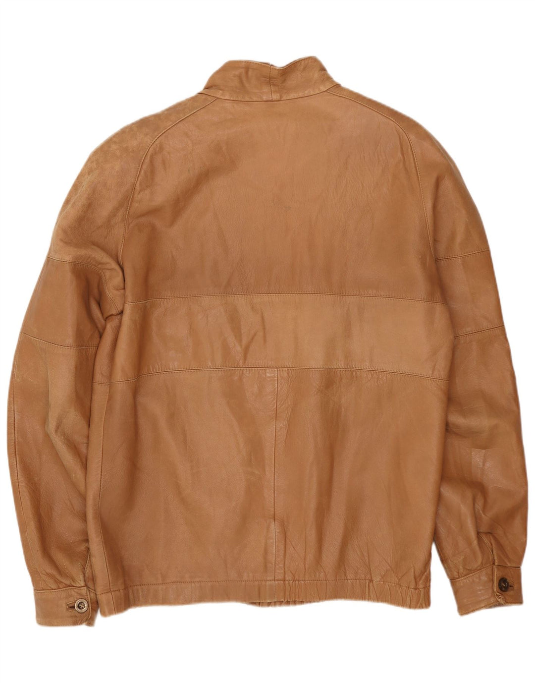Vintage Mens Leather Jacket UK 38 Medium Beige