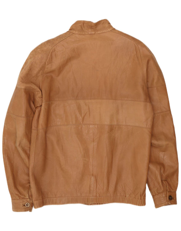 Vintage Mens Leather Jacket UK 38 Medium Beige