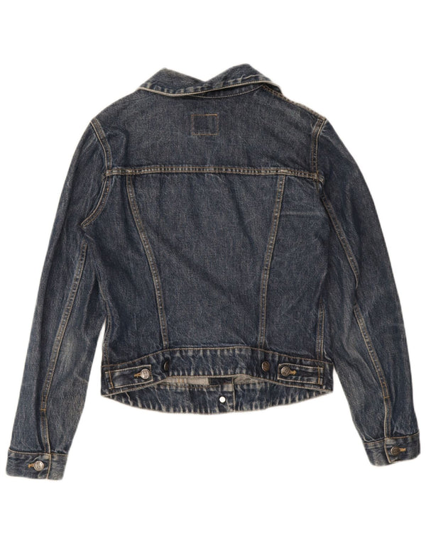 Gas Womens Denim Jacket UK 12 Medium Navy Blue Cotton