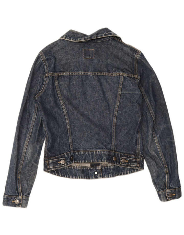 Gas Womens Denim Jacket UK 12 Medium Navy Blue Cotton