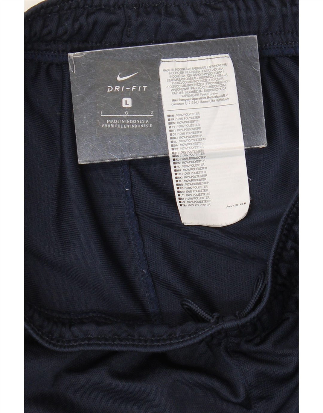 Nike Mens Dri Fit Tracksuit Trousers Large  Navy Blue Polyester