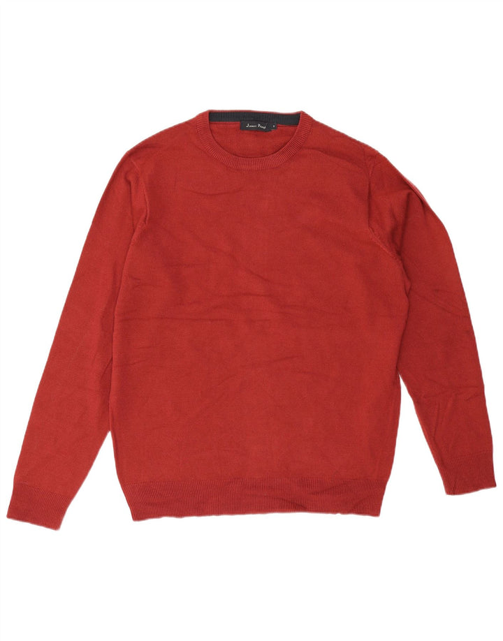 JAMES PRINGLE Mens Crew Neck Jumper Sweater Small Red Acrylic