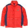 SALEWA Mens Hooded Padded Jacket UK 40 Large Red Colourblock Polyester