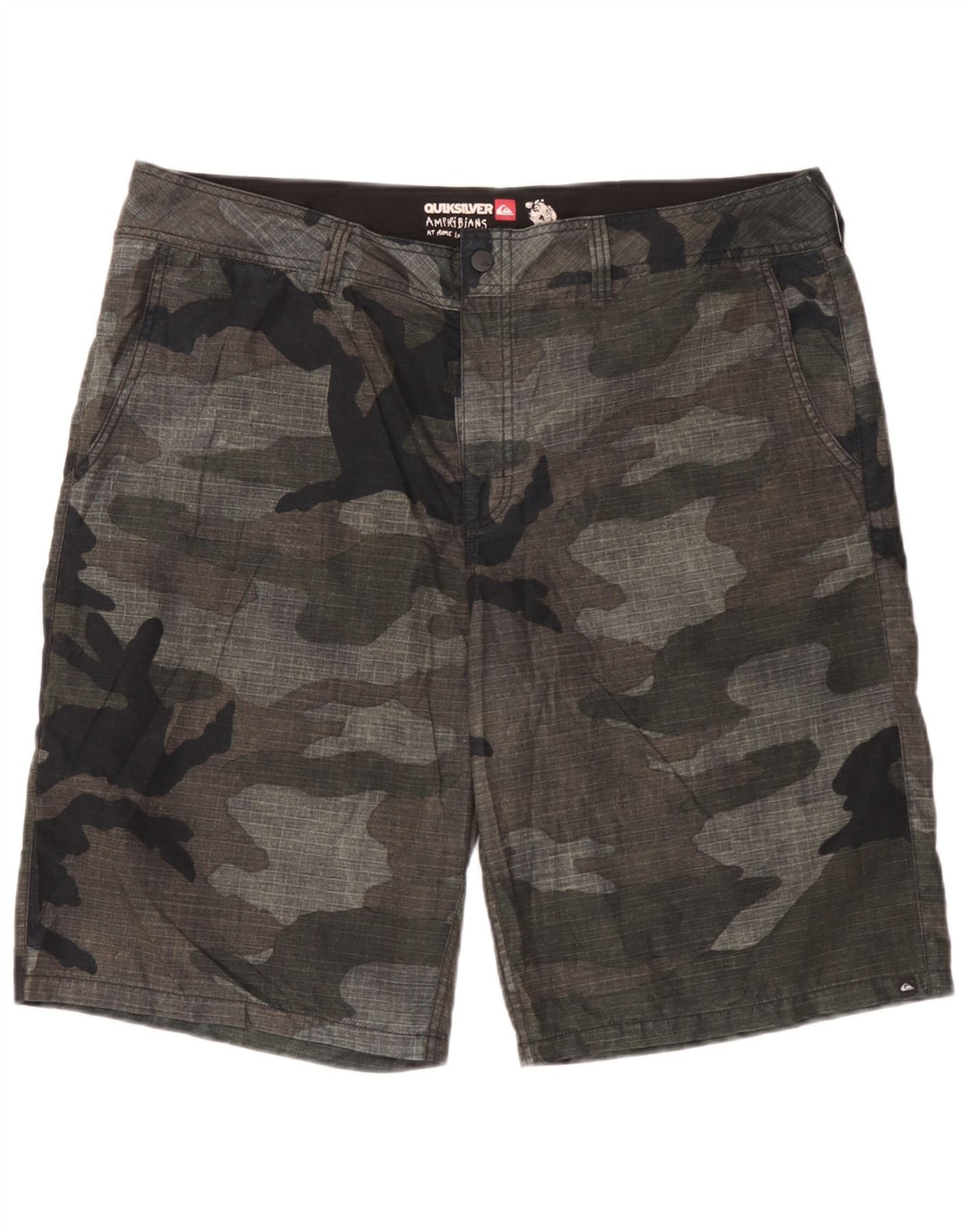 Quiksilver Mens Chino Shorts W40 XL Khaki Camouflage Polyester