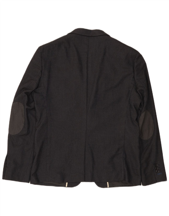 Zara Mens 2 Button Blazer Jacket EU 54 XL Black