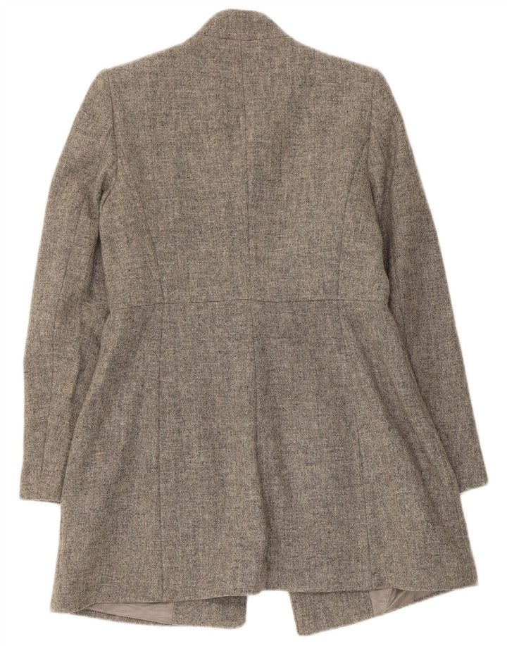 Zara Womens Longline Blazer Jacket UK 12 Medium Grey Wool