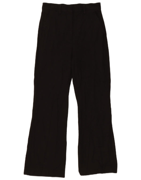 Massimo Dutti Womens Bootcut Suit Trousers EU 36 XS W26 L28 Black Viscose