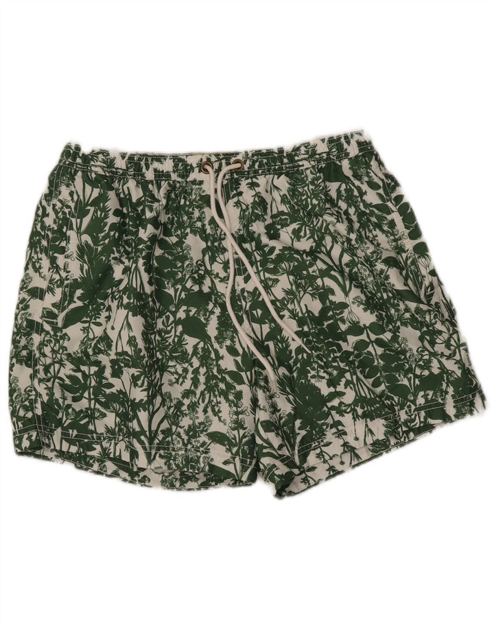 JACK WILLS Mens Swimming Shorts Medium Green Floral
