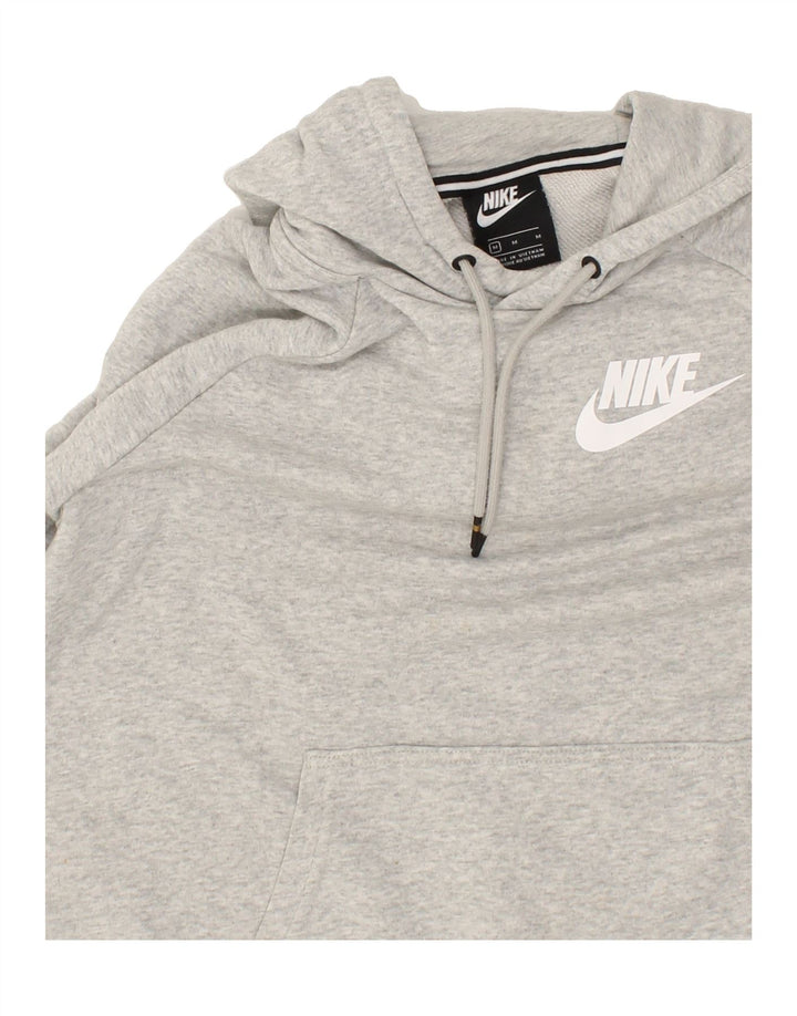 NIKE Womens Graphic Hoodie Jumper UK 14 Medium Grey Cotton Vintage Nike and Second-Hand Nike from Messina Hembry 