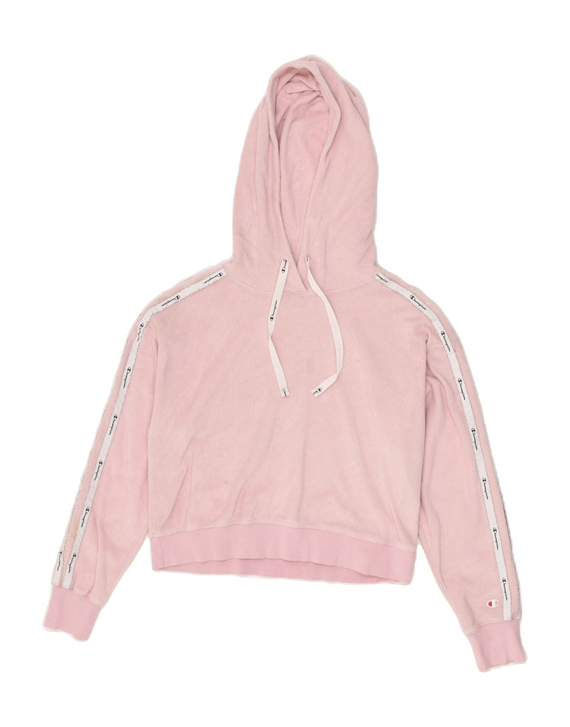 CHAMPION Womens Hoodie Jumper UK 10 Small Pink Cotton | Vintage Champion | Thrift | Second-Hand Champion | Used Clothing | Messina Hembry 