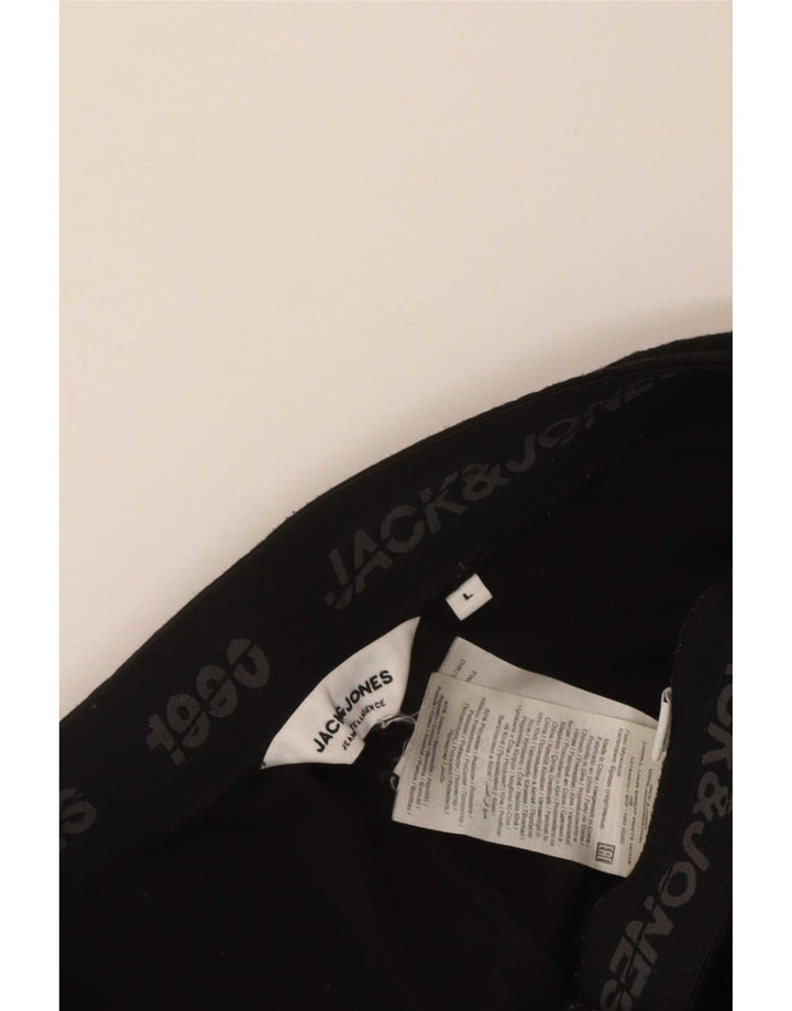 Jack & Jones Mens Tracksuit Trousers Joggers Large Black Polyester